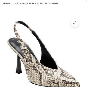 Marc Fisher Snakeskin Slingback Heels - Black and Cream